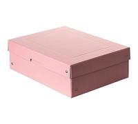 Falken PureBox Original Pastello, Made in Germany. 100 mm di altezza, DIN A4, rosa, scatola con coperchio in cartone robusto, confezione regalo vegana, scatola multiuso