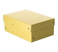 FALKEN PureBox - Scatola portaoggetti originale PureBox, 100 mm di altezza, DIN A5, con coperchio, in cartone robusto, vegana, scatola regalo multiuso, colore giallo