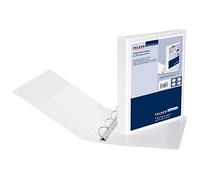 Falken - Raccoglitore ad anelli di presentazione di alta qualità, con rivestimento in plastica, interno e esterno, 4 anelli meccanici DIN A4, altezza di riempimento 20 mm, bianco, ideale per