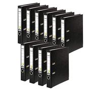 Falken - Raccoglitore ad anelli in plastica PP-Color, prodotto in Germania, formato DIN A4, 5 cm, sottile, colore: Nero