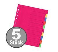 Falken, raccoglitore di cartone per DIN A4, 24 x 29,7 cm, altezza intera, con divisori (10 pezzi, confezione da 5)