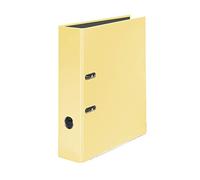 Falken - Raccoglitore originale a colori pastello, realizzato in Germania, formato DIN A4, larghezza 8 cm, colore pastello, giallo vaniglia