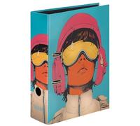 Falken - Raccoglitore originale a forma di pilota, realizzato in Germania, larghezza 8 cm, formato DIN A4, con specchio interno nero, formato DIN A4, raccoglitore ad anelli