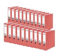 FALKEN Recycolor - Raccoglitore a leva, formato A4, dorso 8 cm, colore: rosso, confezione da 20