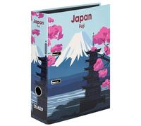 Falken Retro Raccoglitore Fuji. Made in Germany. 8 cm di larghezza, DIN A4, con specchio interno nero, raccoglitore ad anelli, raccoglitore ad anelli, raccoglitore per lettere, formato social media