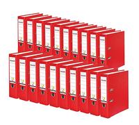 FALKEN Vegan PP - Lima ad arco a leva, formato A4, dorso 8 cm, colore rosso, confezione da 20