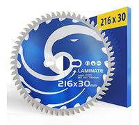 FALKENWALD® - Lama per sega 216 x 30 mm per legno, ideale per laminato, compatibile con lama per sega Bosch 216, Metabo 216, KGS 216 M, lama per sega circolare e per sega troncatrice da 216 x 30