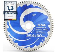 FALKENWALD® Lama per sega circolare 254 x 30 mm (batteria, Multi) per legno, metallo, plastica e alluminio - Compatibile con Bosch PTS10, Metabo KGS 254 e altre marche