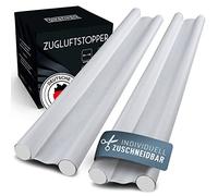 FALKENWERK Paraspifferi per porte [set da 2 pezzi] - Guarnizione porta ritagliabile 90 cm - Paraspifferi - Guarnizione doppia porta inferiore - Guarnizione per porta con vestibilità ideale in bianco