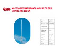FALKOS MA-1500 ANTENNA BIBANDA VHF/UHF DA BASE 144/430 MHZ 185 CM
