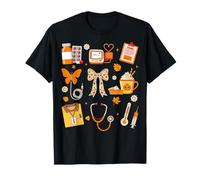 Fall Autumn Nurse Pumpkin Spice RN Heartbeat Maglietta