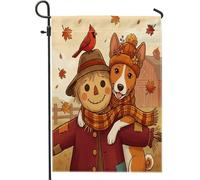 Fall Basenji - Bandiere da giardino per cani, 30,5 x 45,7 cm, double face, decorazione per esterni, per fattoria autunnale, spaventapasseri, in tela, per la casa, divertente, per esterni, piccolo