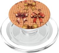 Fall Bow Gingham -Autumn Ribbon & Leaf Phone Cover Aesthetic PopSockets PopGrip per MagSafe