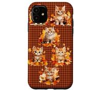 Fall Cat Phone Cover - Cute Kitten & Autumn Leaves Cozy Custodia per iPhone 11