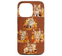 Fall Cat Phone Cover - Cute Kitten & Autumn Leaves Cozy Custodia per iPhone 13 Pro