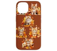 Fall Cat Phone Cover - Cute Kitten & Autumn Leaves Cozy Custodia per iPhone 14