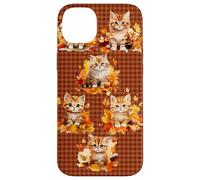 Fall Cat Phone Cover - Cute Kitten & Autumn Leaves Cozy Custodia per iPhone 14 Plus