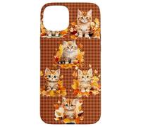 Fall Cat Phone Cover - Cute Kitten & Autumn Leaves Cozy Custodia per iPhone 15 Plus