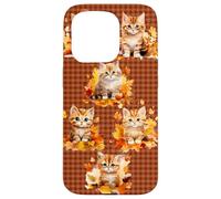 Fall Cat Phone Cover - Cute Kitten & Autumn Leaves Cozy Custodia per iPhone 15 Pro