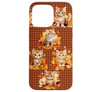 Fall Cat Phone Cover - Cute Kitten & Autumn Leaves Cozy Custodia per iPhone 15 Pro Max