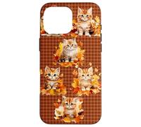 Fall Cat Phone Cover - Cute Kitten & Autumn Leaves Cozy Custodia per iPhone 16 Pro Max