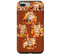 Fall Cat Phone Cover - Cute Kitten & Autumn Leaves Cozy Custodia per iPhone 7 Plus/8 Plus