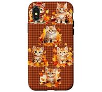 Fall Cat Phone Cover - Cute Kitten & Autumn Leaves Cozy Custodia per iPhone X/XS