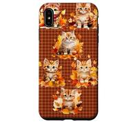 Fall Cat Phone Cover - Cute Kitten & Autumn Leaves Cozy Custodia per iPhone XS Max