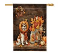 Fall Cavalier King Charles Spaniel Front Yard Backyard House Bandiere in iuta 28 x 40 su entrambi i lati per esterni, bandiere per la casa in legno carino per le vacanze, bandiera del portico della