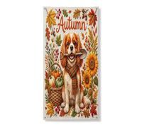 Fall Cavalier King Charles Spaniel Striscione decorativo per porta, decorazione per porta d'ingresso, decorazione per interni ed esterni per cani, 91 x 182 cm