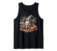 Fall Coffee GNOME Dad in Orange Knitted Blanket for Autumn Canotta