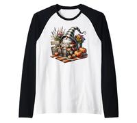 Fall Coffee GNOME Dad in Orange Knitted Blanket for Autumn Maglia con Maniche Raglan