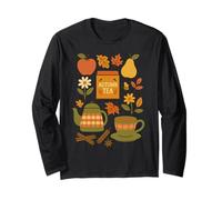 Fall Comforts Cozy Cottage Core Tea And Fall Hygge Design Maglia a Manica