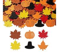 Fall Confetti - 400 Pieces 0.79 Inch Pumpkin Maple Leaf Table Decor