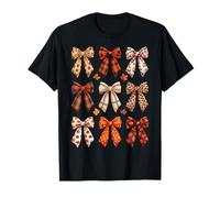 Fall Coquette Bow Fall Pumpkin Thanksgiving Women Girl Maglietta