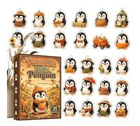 Fall Countdown Calendar 2D - Acrylic Penguin Ornament Advent | Fall Countdown Calendar | 2D Acrylic Penguin Ornament Advent | 24 Days Of Fall Countdown Decoration | For Kids Adults Home