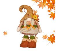 Fall Decor Gnomes - Happy Autumn Gnome Decorations, Thanksgiving Gnomes With Extendable Legs Standing Maple Leaves And Sunflowers, Autumn Themed Decoration | Fall Gnome Decor For Holiday