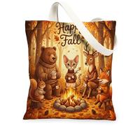 Fall Devon Rexs Cats Tote Bag per lo shopping 13 * 15, divertente vacanza foresta borsa della spesa riutilizzabile per donne, autunno viaggio modello decorazione regalo