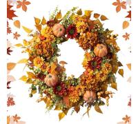 Fall Door Wreath | Hydrangea Pumpkin Door Wreaths Fall Decor | Artificial Flowers Autumn Party Decorations For Thanksgiving Indoor Living Room Bedroom Garden Yard Porch Fireplace