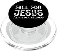 Fall For Jesus He Never Leaves Christian Faith Autunno Camicia PopSockets PopGrip per MagSafe
