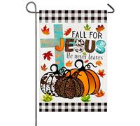 Fall For Jesus He Never Leaves Christianty Cross Religious Bandiere Robuste Bandiera Durevole Bandiera Da Giardino Per Interno Esterno Feste 30X45Cm