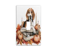 Fall Foxhound Dog Decorative Light Switch Cover Plate 1 Gang Single Toggle, Autumn Candle Book Pumpkin Faceplate elettrico per cucina bagno, copertura interruttore per animali domestici Decor