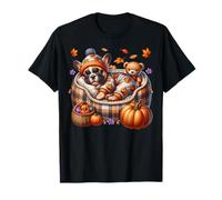 Fall Frenchie Dog with Autumn Vibes French Bulldog Puppy Maglietta