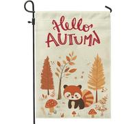 Fall Fun - Bandiere da giardino a forma di panda rosso, 30,5 x 45,7 cm, double face, per esterni, decorazione per esterni, in tela, con animali, per bambini, stile vintage, per esterni, piccola