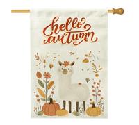 Fall Fun - Bandiere per la casa in alpaca 71 x 101 cm, double-face, per esterni, con animali del bosco autunnale, bandiera verticale standard per la casa, in tela con stampa di cartoni animati per
