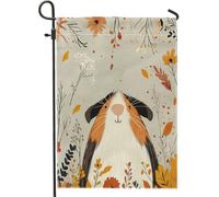 Fall Fun Guinea Pig Front Yard Backyard Juta bandiere verticali da giardino 30,5 x 45,7 cm su entrambi i lati per esterni, bandiera autunnale con stampa di bosco, bandiera vintage con motivo animale