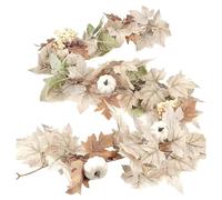 Fall Garland for Mantle | 5.9FT Pumpkin Halloween Garland with Berries | Party Centerpieces for Bookshelf Kitchen Festival Campfire Table Porch