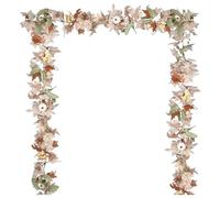 Fall Garland For Mantle - Autumn Garland Decor | Fall Garlands Outdoor, 5.9ft White Pumpkin Halloween Garlands With Berries, Party Centerpieces For Bookshelf Kitchen Festival Campfire Table Porch