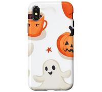 Fall Ghost Pumpkin with Coffee Mugs Halloween Ghosts Coffee Custodia per iPhone X/XS