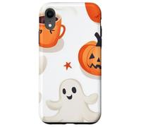 Fall Ghost Pumpkin with Coffee Mugs Halloween Ghosts Coffee Custodia per iPhone XR